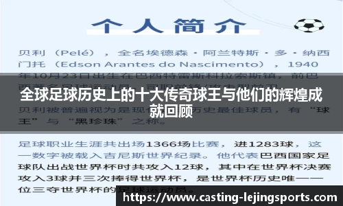 全球足球历史上的十大传奇球王与他们的辉煌成就回顾